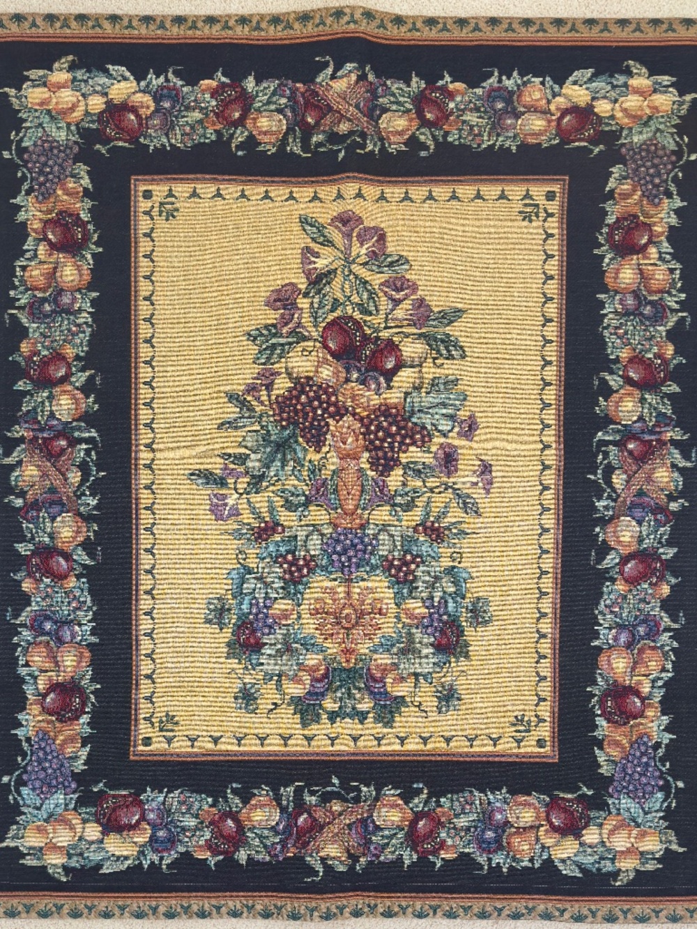 Woven Tapestry Fruit Topiary Jewel Tone 39x34